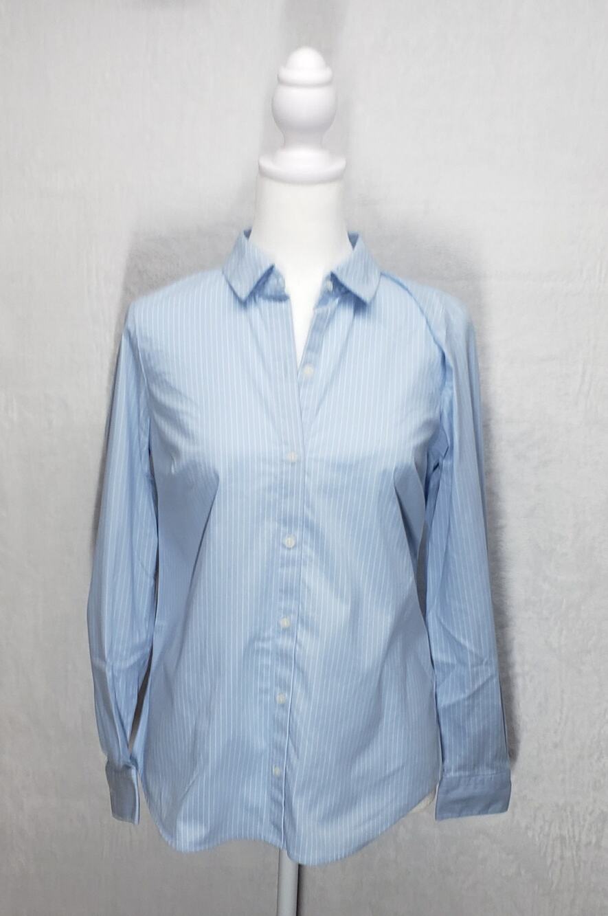 Apt 9 Light Blue Pinstripe Blouse XS Office Siren Light Academia Preppy Workwear